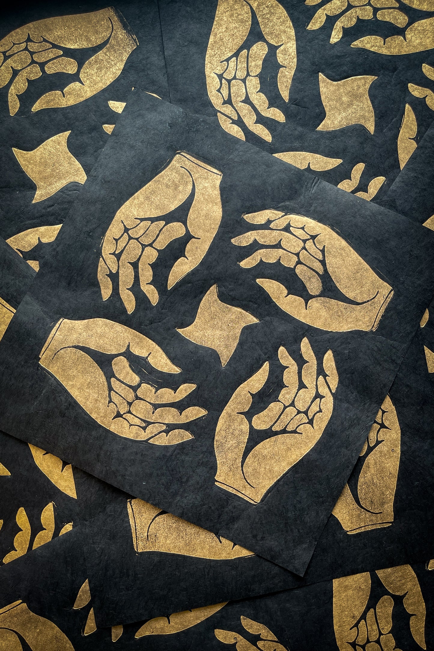 Out of Reach Gold Limited Edition Linocut Print