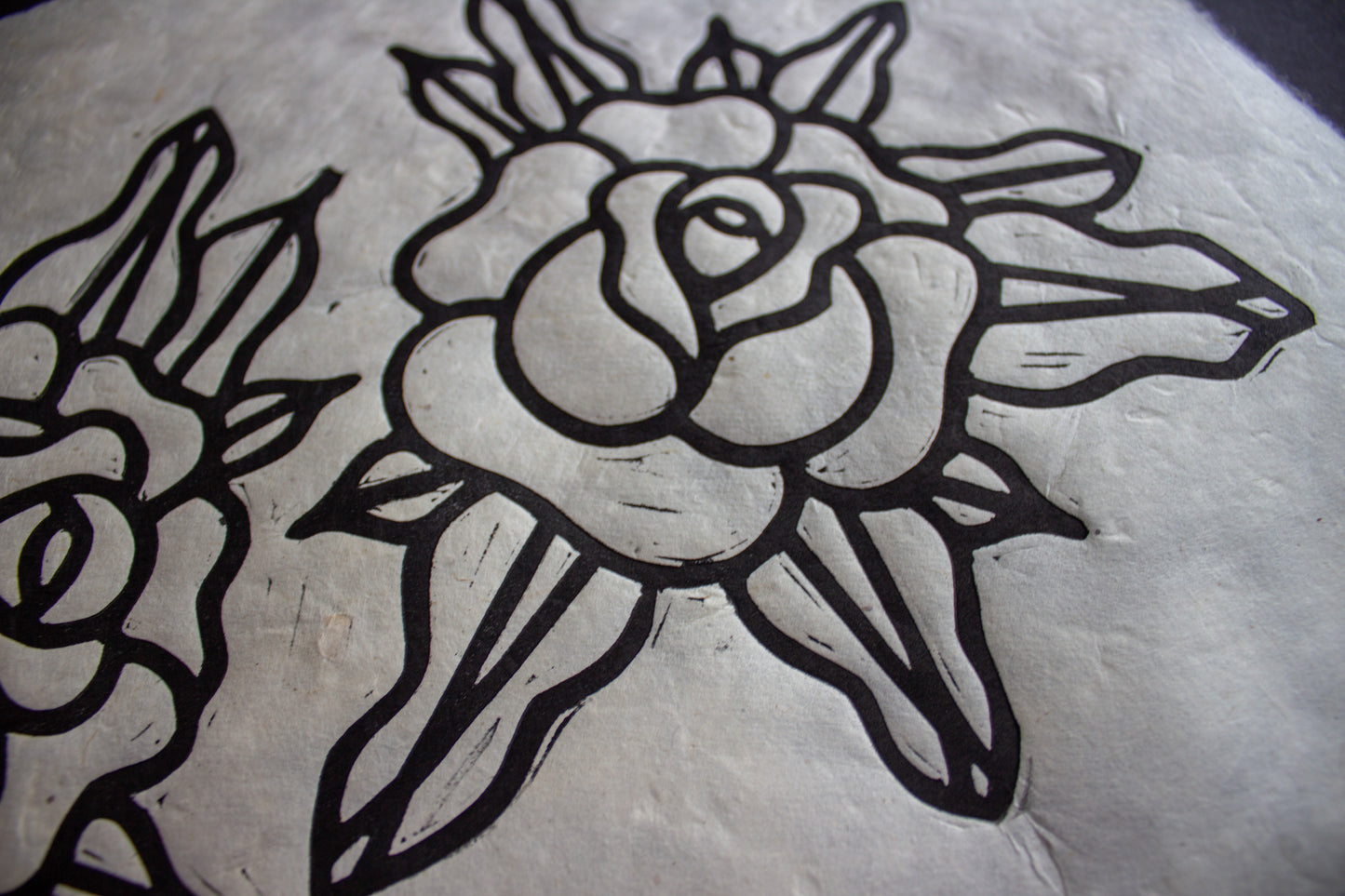 Two Blooms Linocut Print
