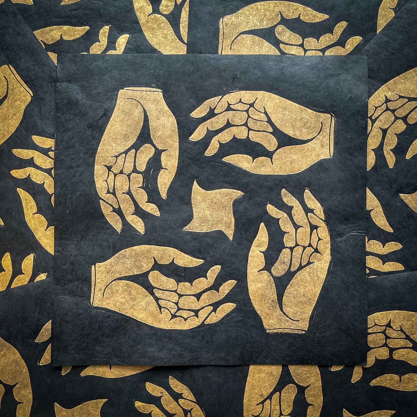 Out of Reach Gold Limited Edition Linocut Print