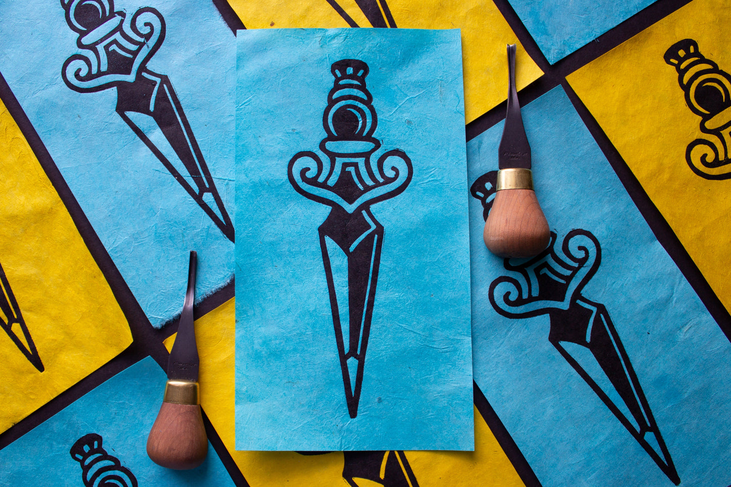 Cutting Edge Linocut Print