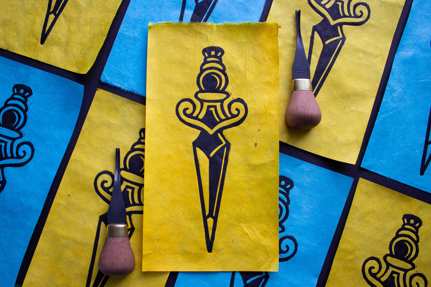 Cutting Edge Linocut Print