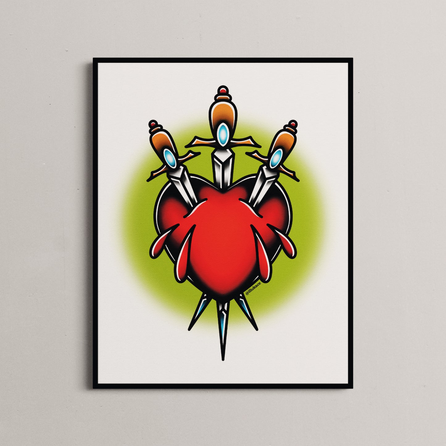 Three of Swords Art Print