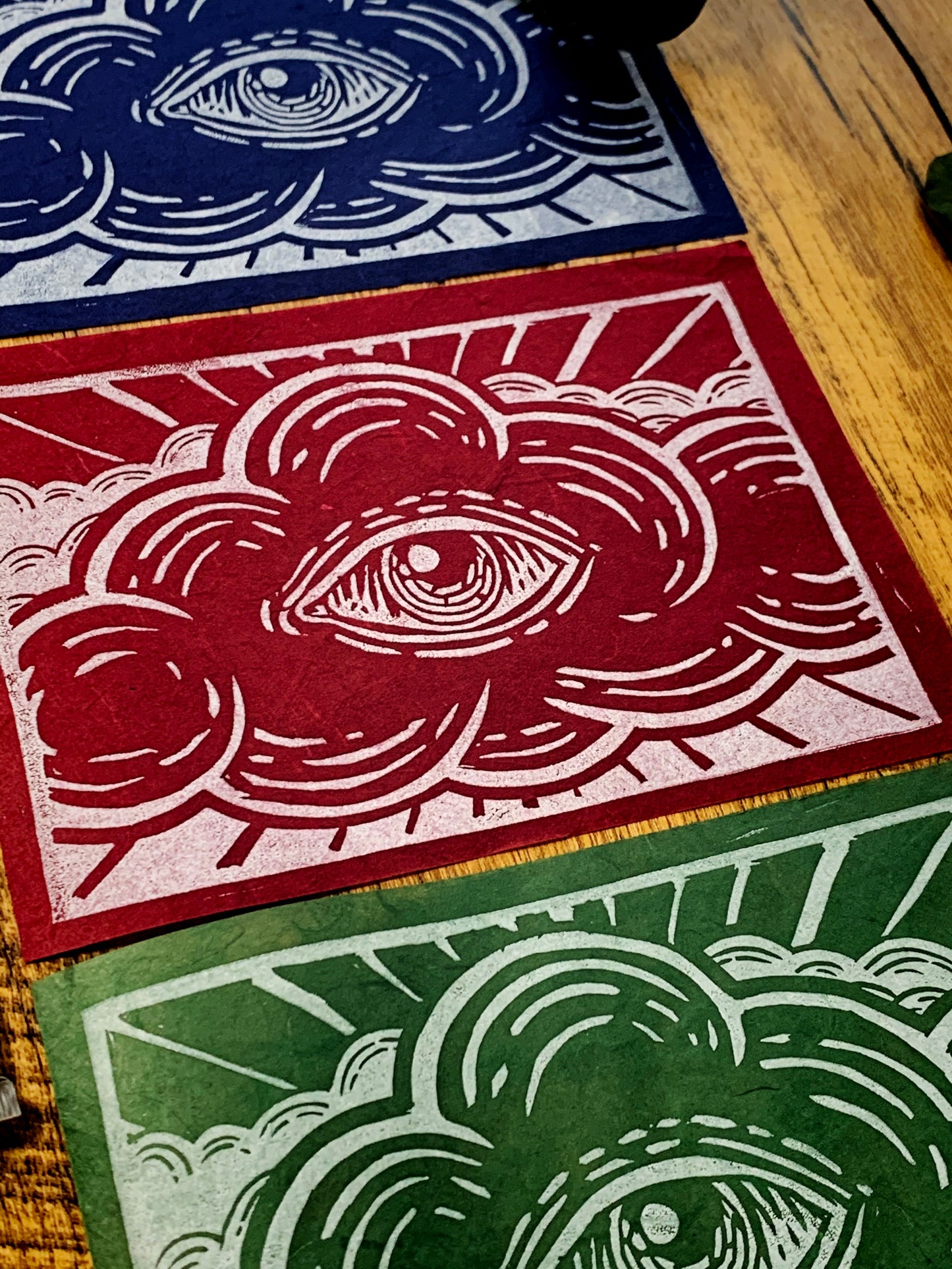 Eye In The Sky Linocut Print