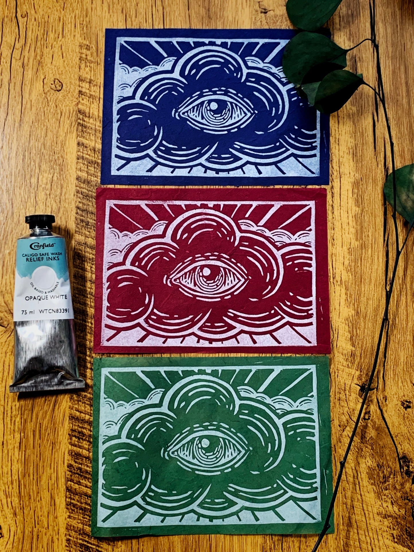 Eye In The Sky Linocut Print