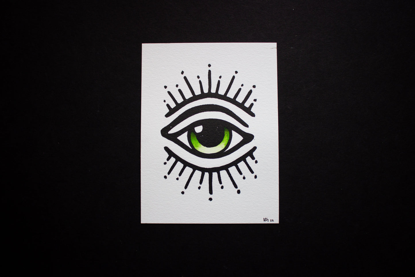 Good Looking Out Hand-Painted Linocut Print