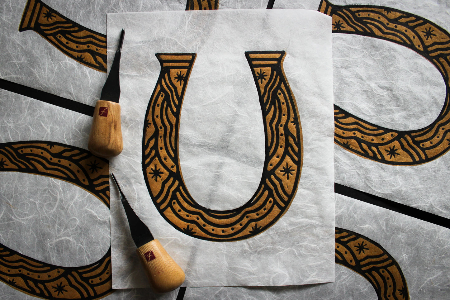 Blind Luck Linocut Print