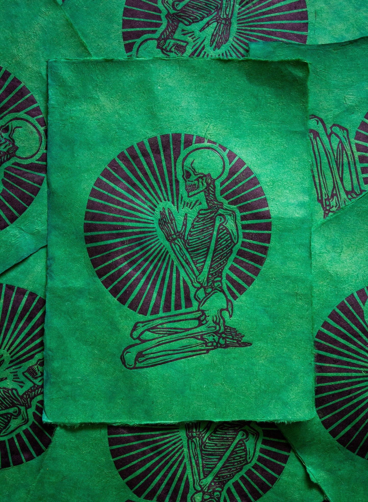 Dead Focused Linocut Print