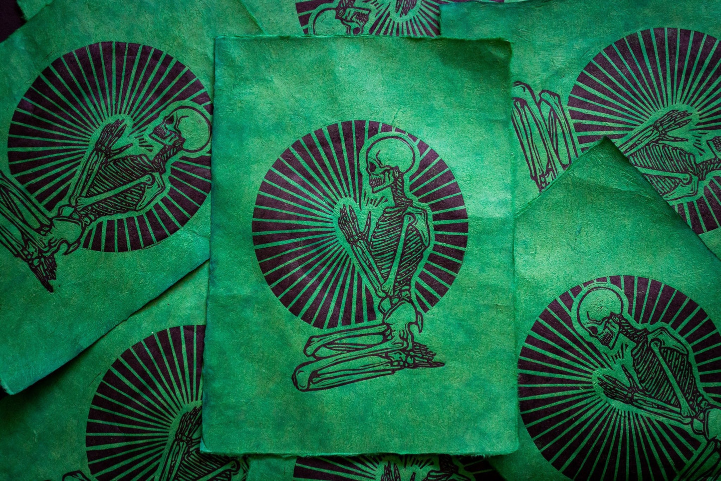 Dead Focused Linocut Print