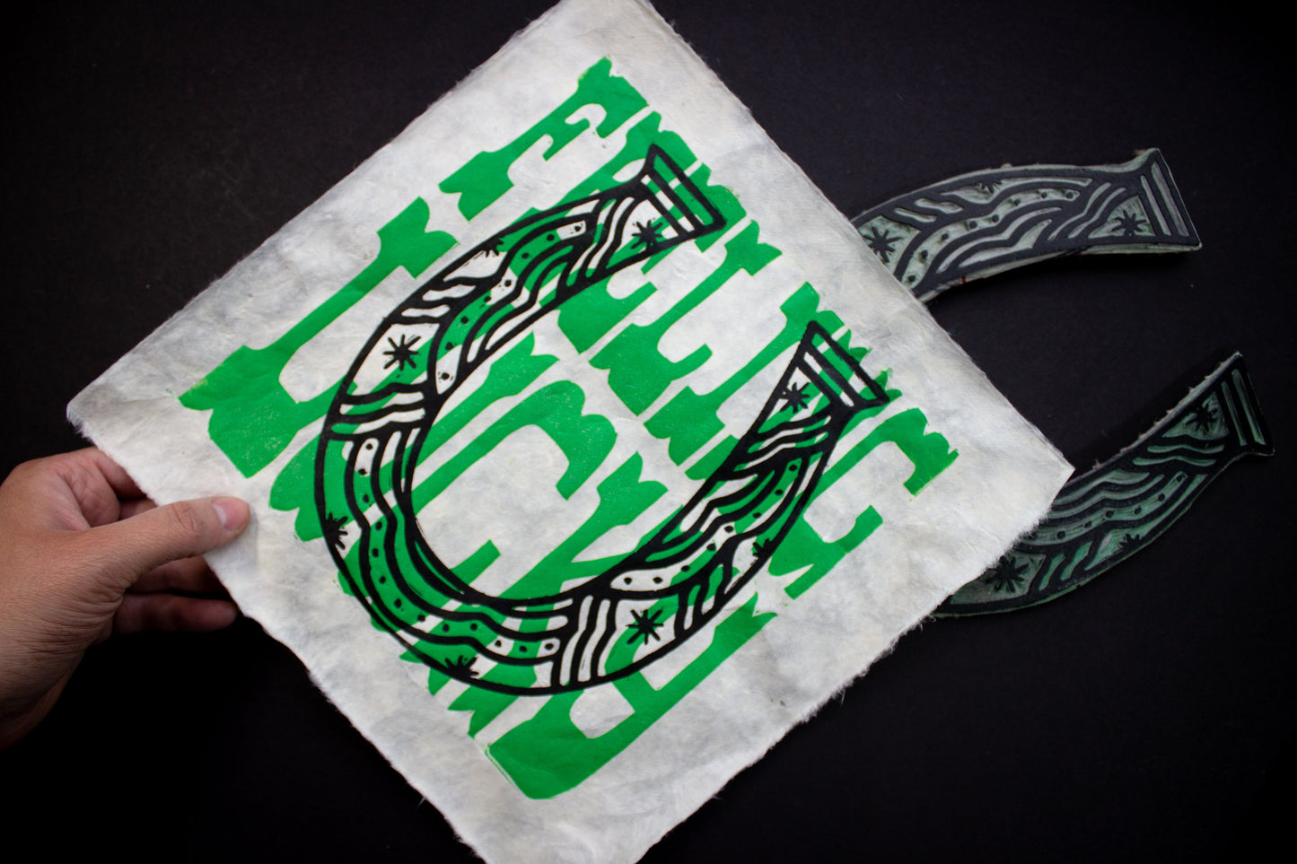 Feeling Lucky Linocut Print
