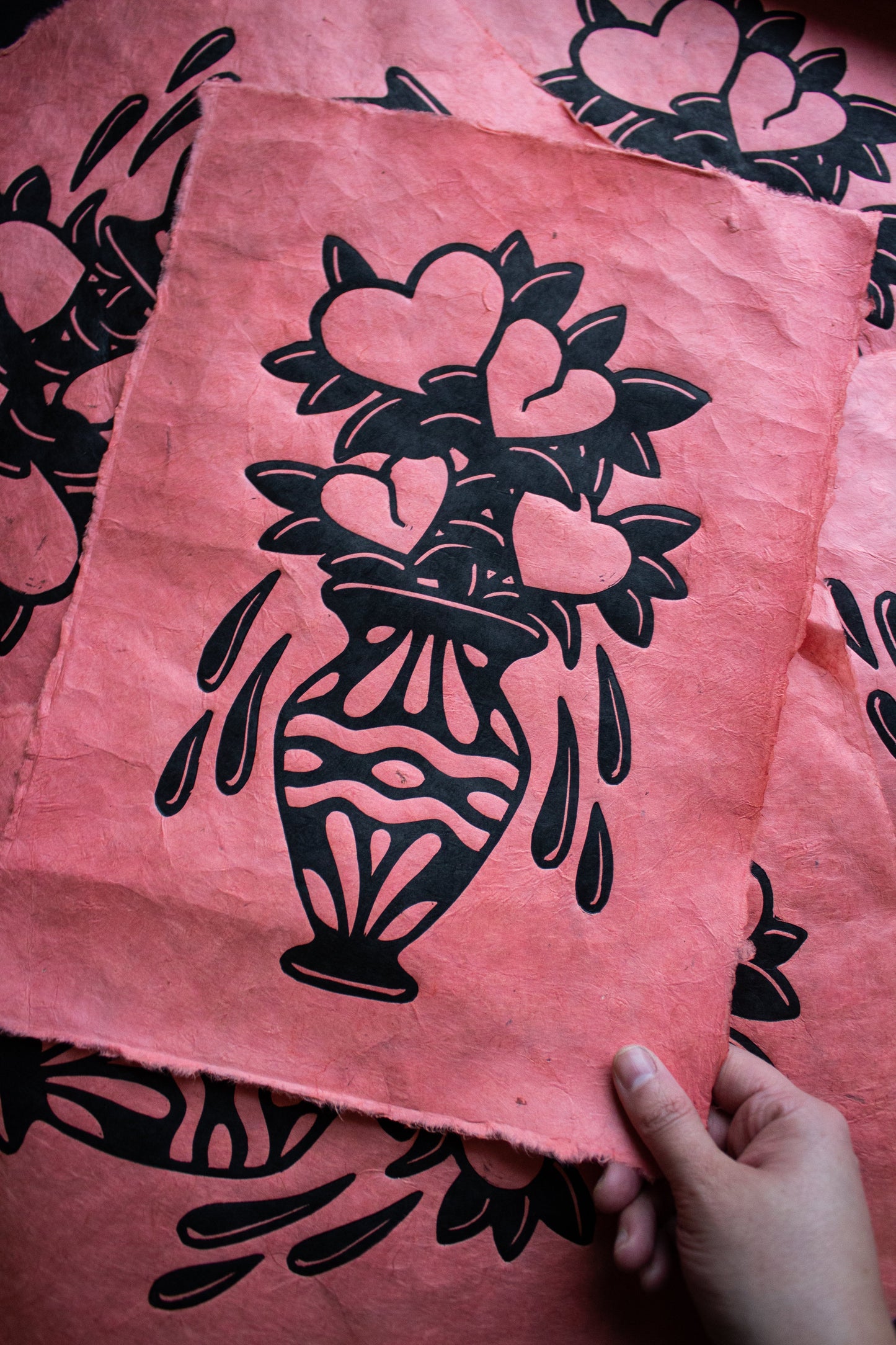 Healing & Hurting Linocut Print