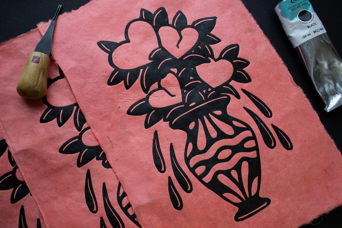 Healing & Hurting Linocut Print