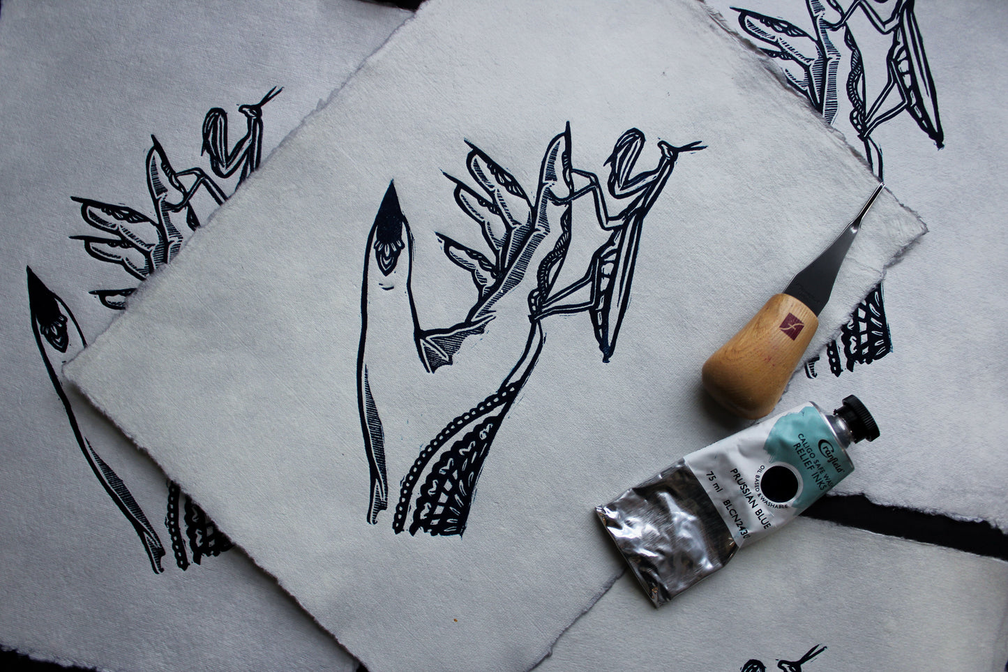 Stillness Linocut Print