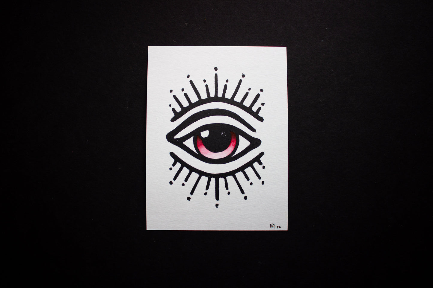 Good Looking Out Hand-Painted Linocut Print