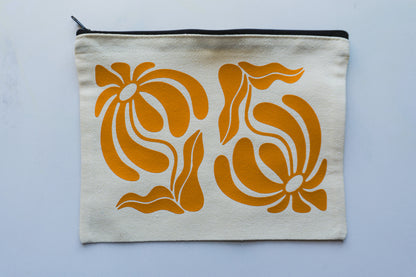 Funky Flower Canvas Zip Bag