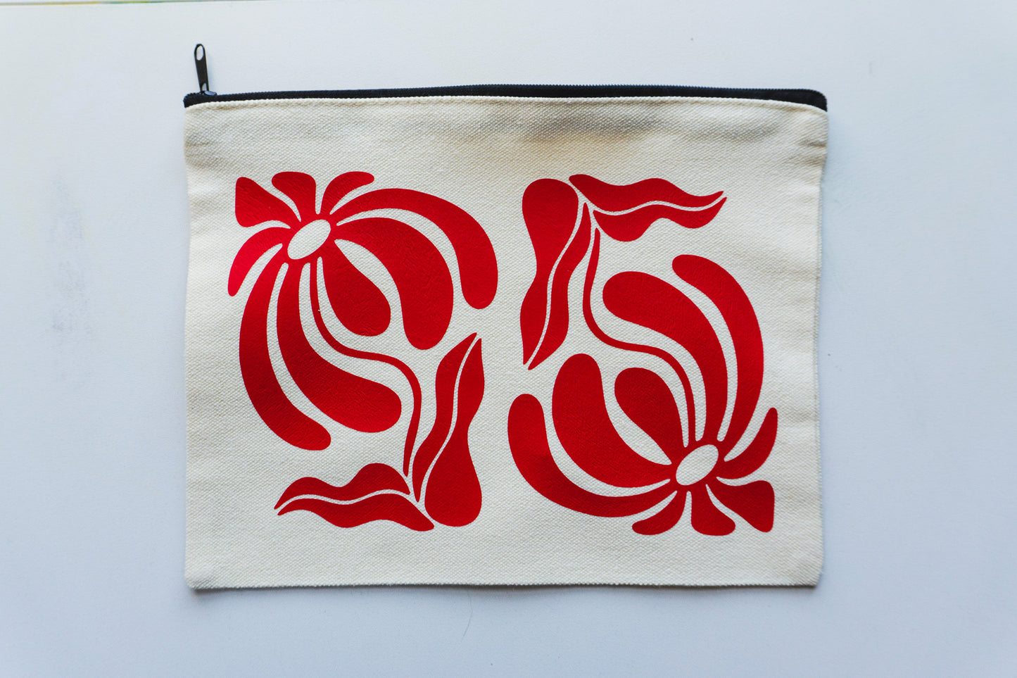 Funky Flower Canvas Zip Bag
