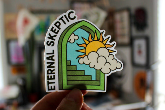 Eternal Skeptic Clear Sticker
