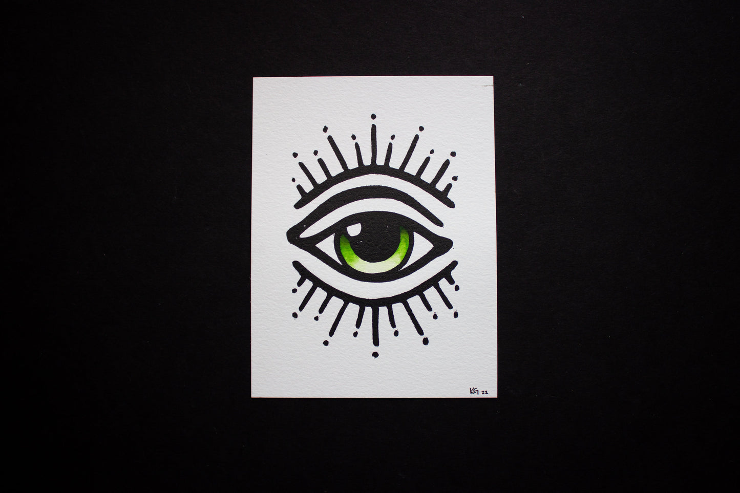 Good Looking Out Hand-Painted Linocut Print