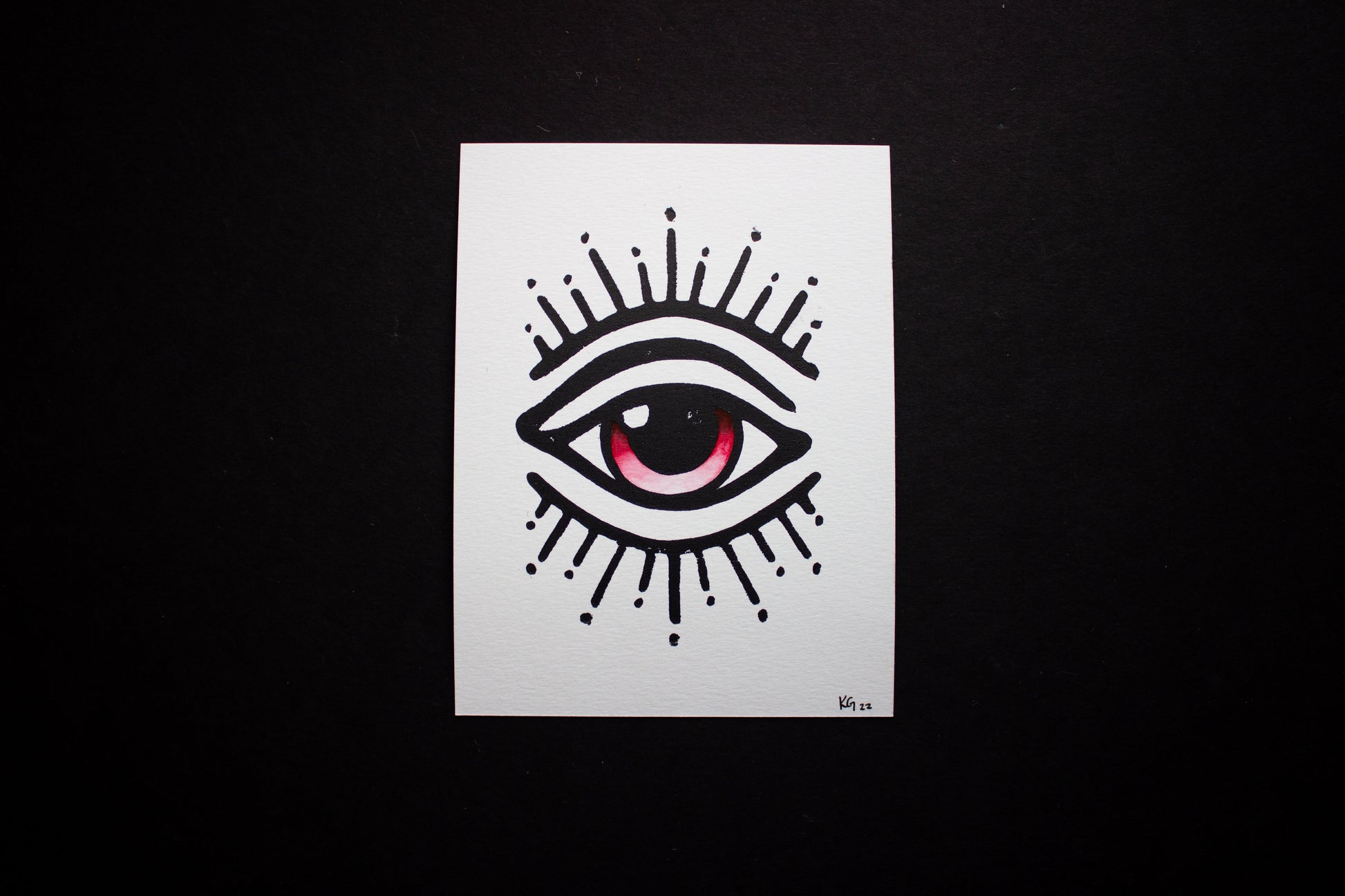 Good Looking Out Hand-Painted Linocut Print – illukace